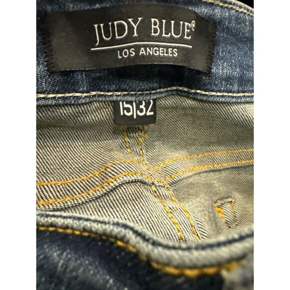 Judy Blue Women's Size 15 / 32 Mid Rise Blue Skinny Fit Denim Jeans 5 Pocket - Picture 6 of 9